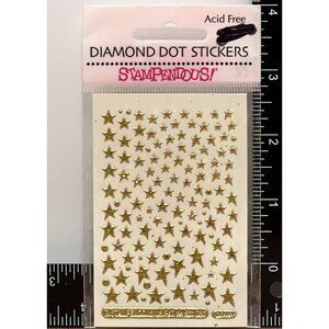 HTF Stampendous! Diamond Dots GOLD Star Stickers Embellishment DD104GD